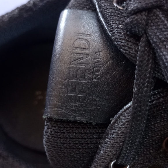 FENDI ROMA Kanye Style Athletic Shoes Black Mesh - Picture 4 of 12